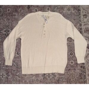 Victoria's Secret PINK Cream Cambridge‎ Knit Beach Sweater Oversized Small NEW